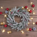 Wianek Świąteczny Cranberry Snow PE 45cm Ośnieżony