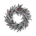 Wianek Świąteczny Cranberry Snow PE 45cm Ośnieżony