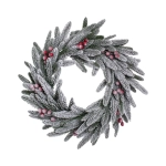 Wianek Świąteczny Cranberry Snow PE 55cm Ośnieżony