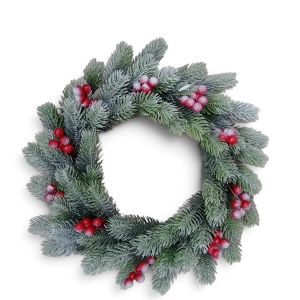 Wianek Świerkowy Ines Frost PE 40cm Oszroniony