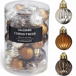 Bombki Choinkowe Plastikowe Amber 3cm kpl. 34szt