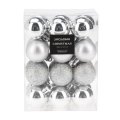 Bombki Plastikowe Srebrne 3cm kpl. 24szt