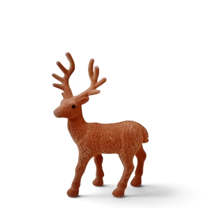 Figurka Renifer Flokowany Brązowy 14cm