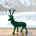 Figurka Renifer Flokowany Zielony 18cm 