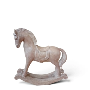 Świąteczna Figurka Brązowy Konik na Biegunach 14x15cm
