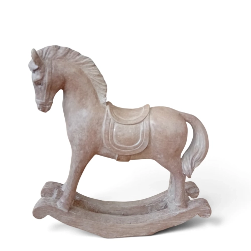 Świąteczna Figurka Brązowy Konik na Biegunach 18x19cm