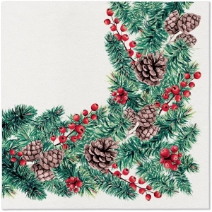 Serwetki PAW Professional Airlaid 40cm Winter Branches kpl. 50szt