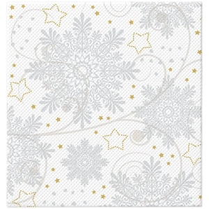 Serwetki PAW Softpoint Snowflakes Silver 38x40cm kpl. 20szt 
