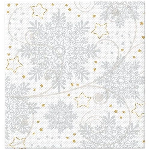 Serwetki PAW Softpoint Snowflakes Silver 38x40cm kpl. 20szt 
