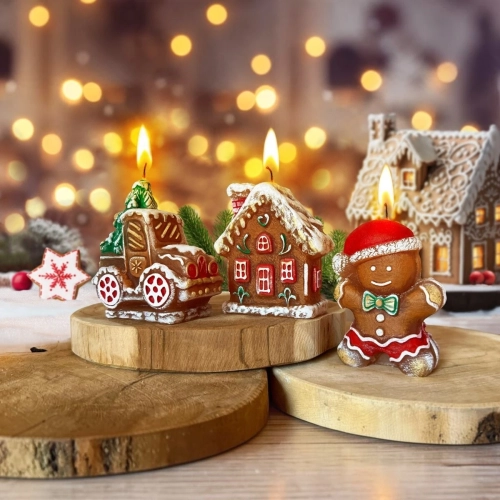 Świeca Figurka Gingerbread Town 7,5cm - 3 wzory