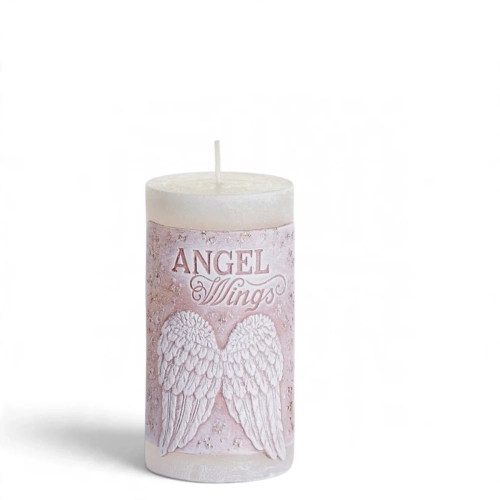 Świeca Słupek Rustic Angel Wings 6x10cm