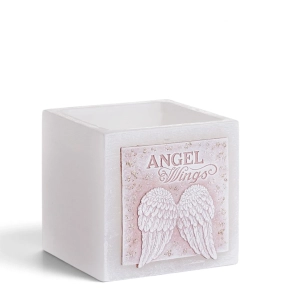 Świeca Rustic Angel Wings Lampion Kwadrat 11cm