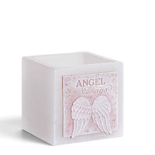 Świeca Rustic Angel Wings Lampion Kwadrat 11cm