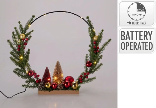 Dekoracja Świąteczna Stroik LED 36cm 