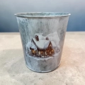 Metalowa Srebrna Osłonka Zimowa Chatka 14cm