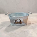Metalowa Osłonka Owalna Zimowa Chatka 12x20cm