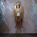 Anioł Metalowy Led z Wiankiem 67cm