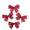 Kokardy Dekoracyjne Czerwone z Brokatem 12cm kpl. 4szt