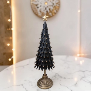 Metalowa Choinka Glamour Czarna 45cm