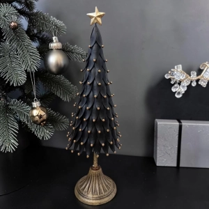 Metalowa Choinka Glamour Czarna 56cm