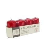 Świeca Adwentowa Słupek 4x7cm kpl. 4szt - Metaliczny Czerwony