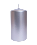 Świeca Słupek Metalik 8/15cm - Srebrna