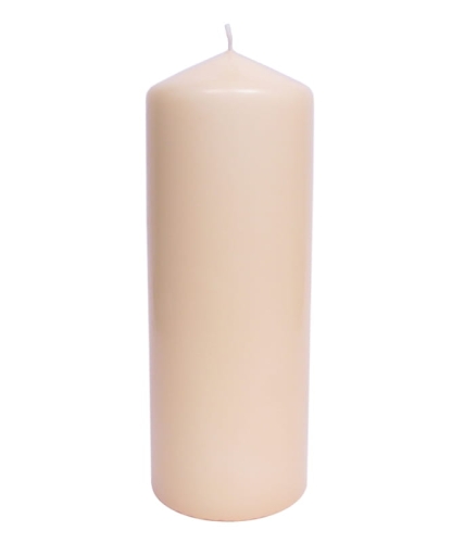 Świeca Gładka Słupek 8/25cm - Ekri