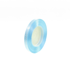 Wstążka Satynowa w Kropki 6mm 22,5mb – Błękitny Nr 104