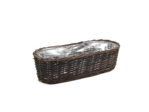 Kosz Wiklinowy Balkonowy Ciemny 50x18x12cm